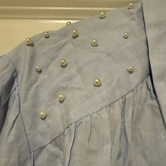Sky Blue Casual Button Down Shirt - Picture 3 of 4